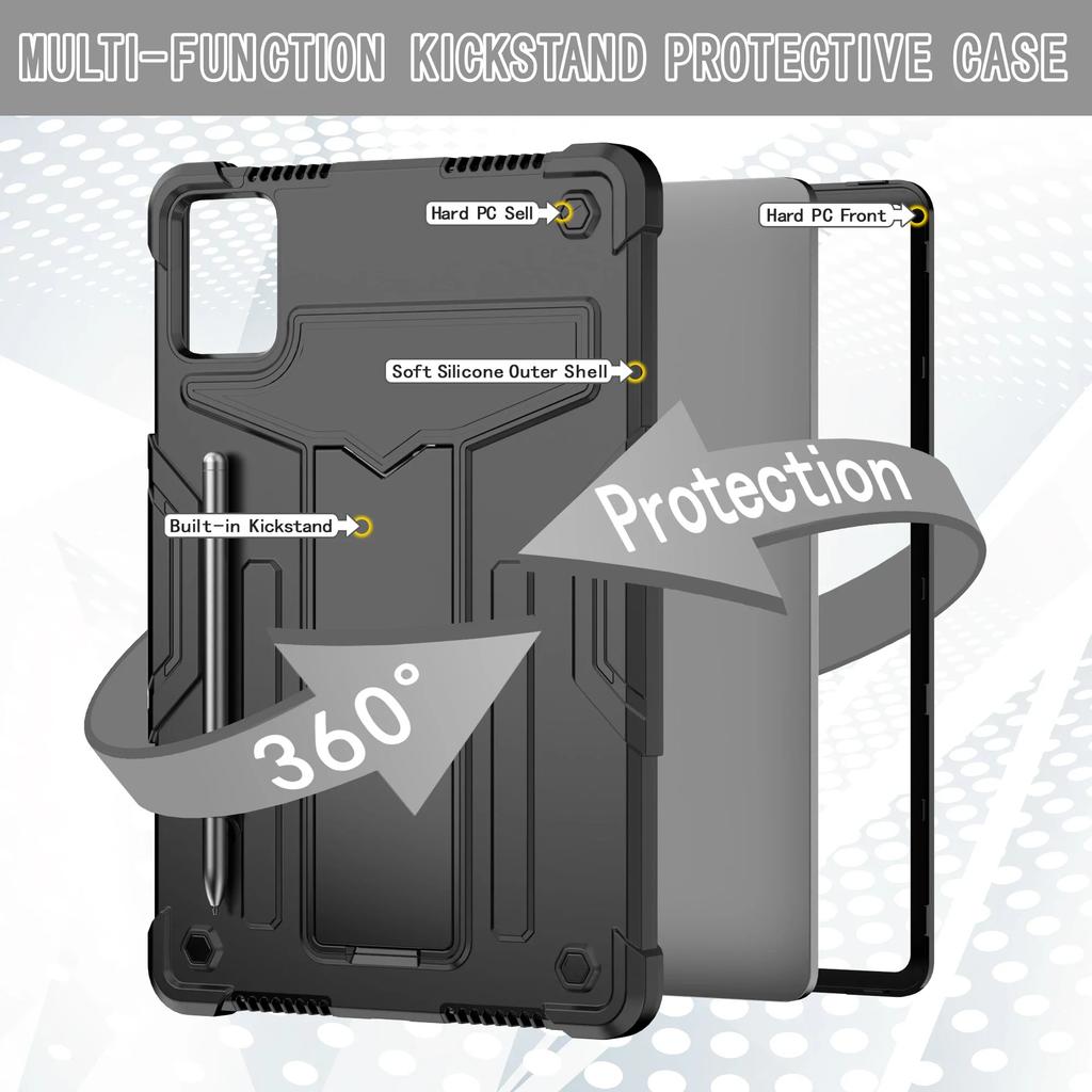 Защитный чехол-броня для планшета Tab M11 TB331FC TB330FU Xiaoxin Pad, противоударный, из мягкого силикона, с подставкой и слотом для стилуса