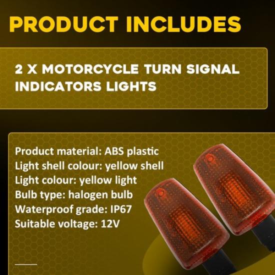 2x Front Rear Turn Signal Indicator Light For Yamaha TW200 XT225 XT250 XT600 EOA