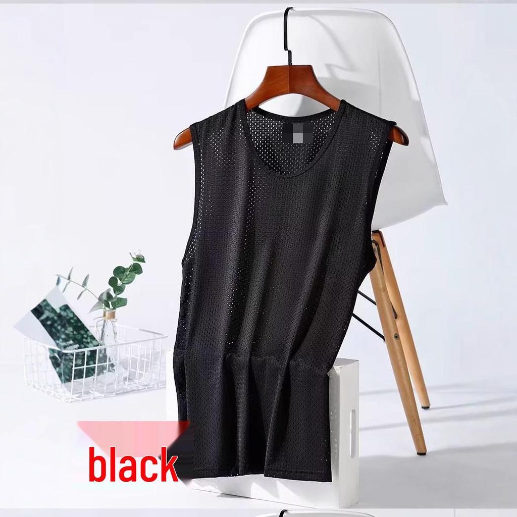 Мужская спортивная майка без рукавов из прохладной сетки - Летняя дышащая приталенная