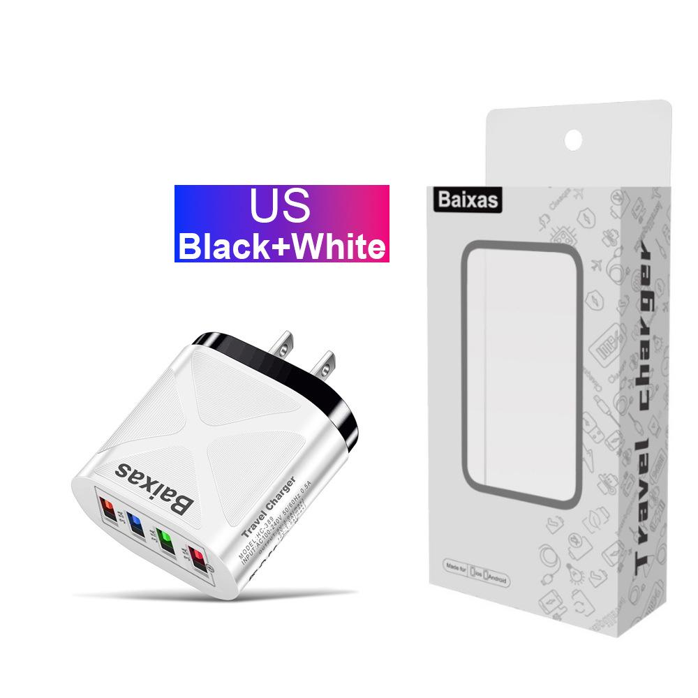 Многопортовое быстрое зарядное устройство 4 USB 5V/2.4A - Вилка AU/EU/UK/US