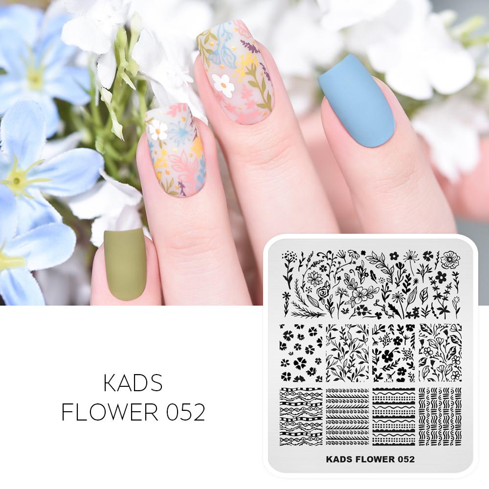kads 53 Flower Series Nail Stamping Plates DIY Manicure Stamping Plate for Nail Art Template Nail Art Stamp Plates