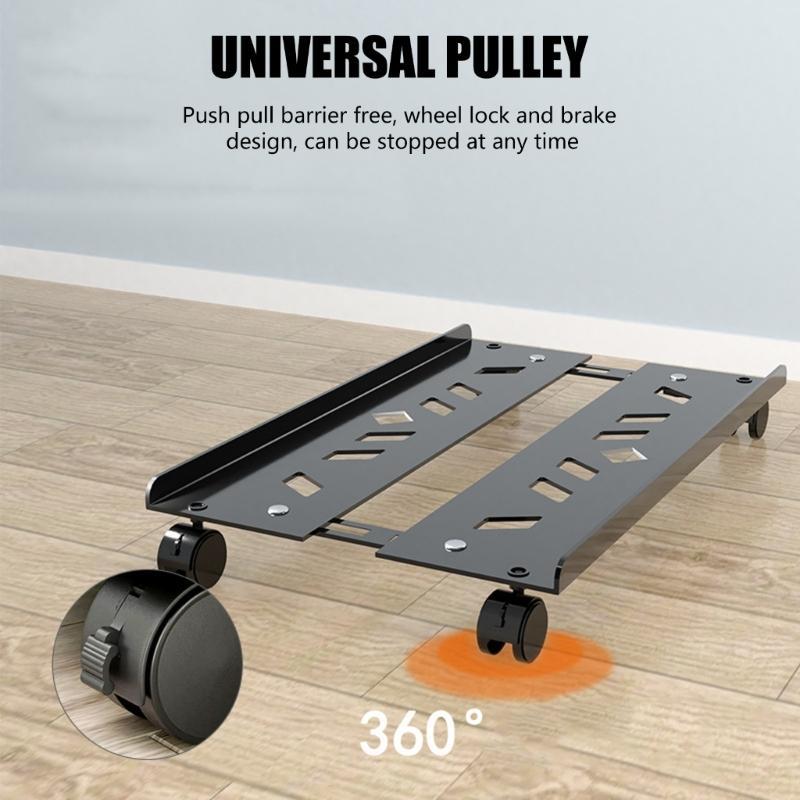 Мобильная подставка для ЦП для ПК Регулируемая подставка для компьютерного корпуса на 4 колесах Подставка для ЦП под стол для отвода тепла