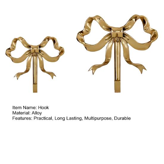 1/2Pcs Decorative Bow Hanger Hat Hooks Strong Load-bearing Simple Installation Wall Mount Bow Shaped Towel Hooks