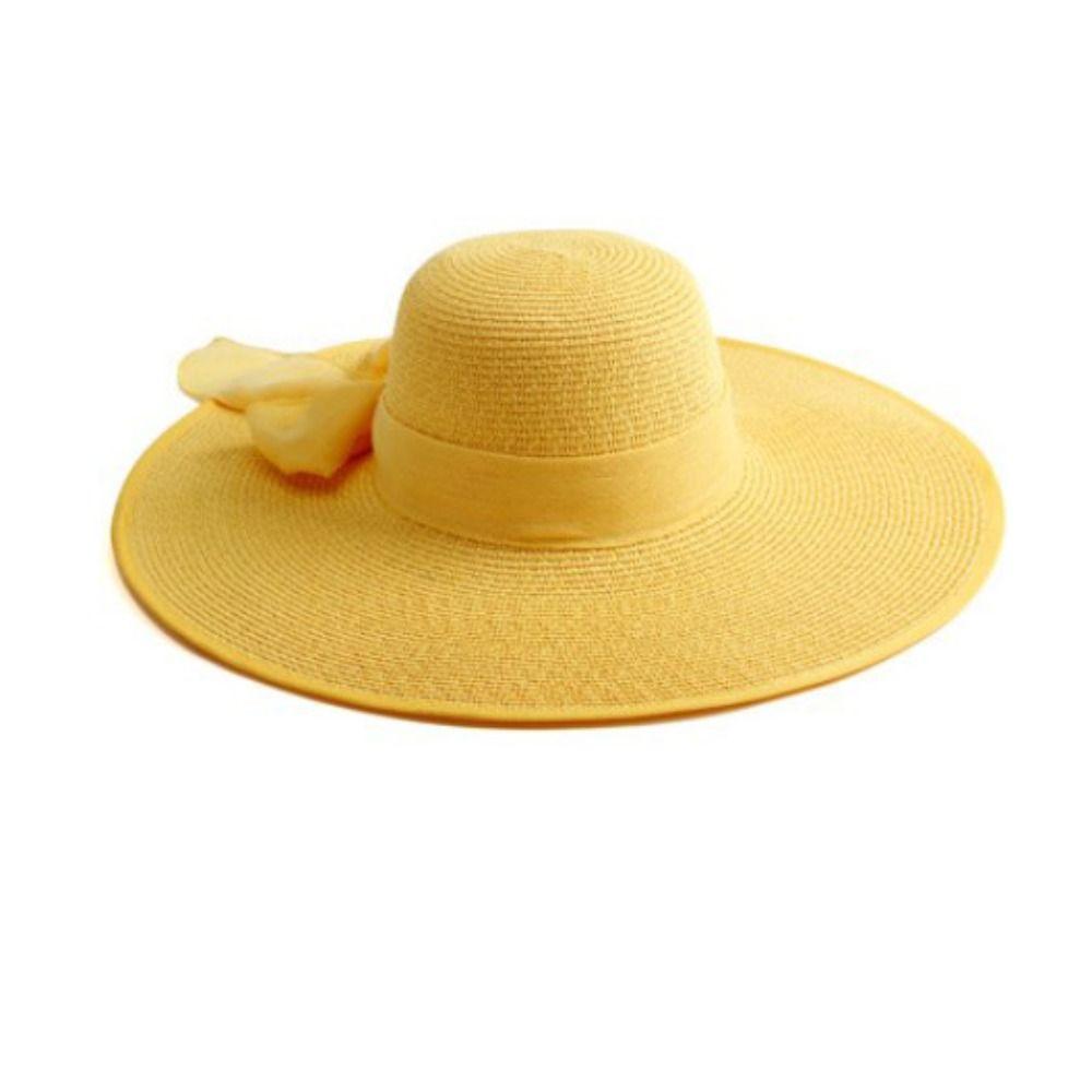 Женская пляжная кепка с широкими полями и бантом, широкая соломенная шляпа, кепка от солнца, панамские шляпы