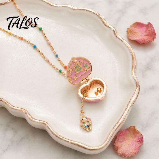 Открывающийся кулон-сердце Talos, Подвеска-коробочка с мини-фигуркой, Женский крошечный медальон, Подарок жене, девушке, на годовщину