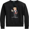 Polo FW23 Coffee Bear Pattern Crewneck Флисовая толстовка с длинными рукавами Женская толстовка Черная WMPOKNIN6820087-001