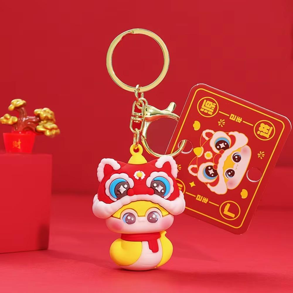 Resin Lucky Snake Key Ring Blessing Chinese New Year Pendant Creative Snake Year Keychain Family
