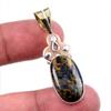 Natural Pietersite Gemstone 925 Solid Sterling Silver TwoTone Pendant 1.75" R3O49