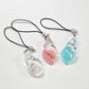 Aqua Transparent Sky Blue Bag Cell Phone Keyring Keychain 3 Colors