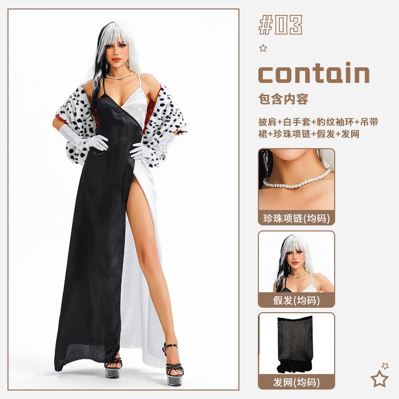 Halloween costume movie 101 loyal dog black and white witch Kuila Dalmatian cosplay stage performance costume
