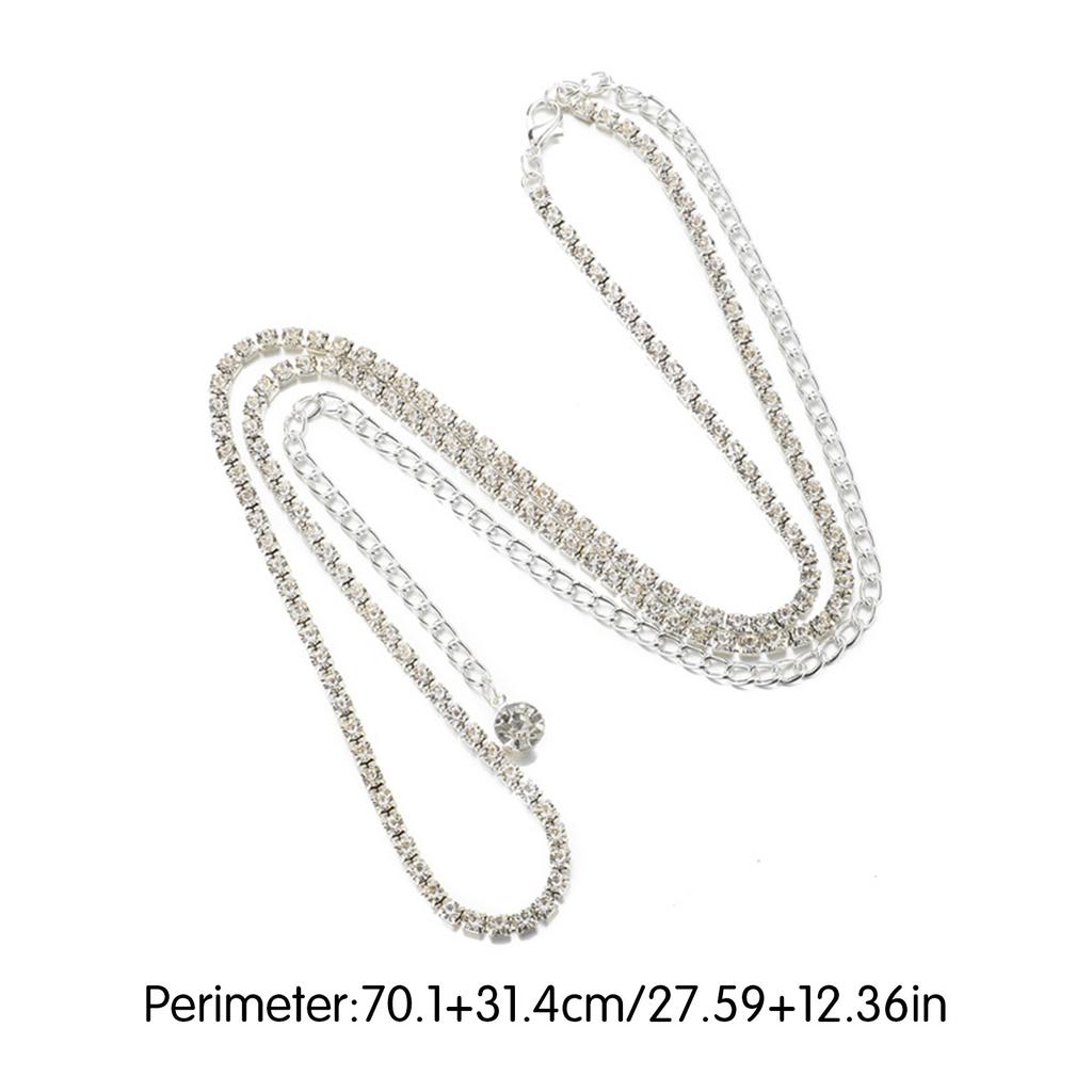 Single Layer Body Chain For Women Shining Glitter Rhinestone Body Chain Summer Outdoor Beach Decoration Sexy Waist Chain 1pc
