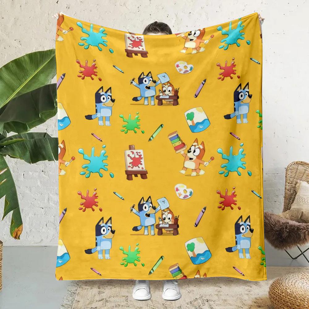 Одеяло с принтом Cartoon B-Blueys Bandit-Chillis, одеяла для пикника, теплое одеяло, мягкое и удобное одеяло для дома, путешествий, дня рождения