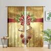 2 Pieces, Christmas Bell Shining Flower Wreath Curtains -30% Blackout - Suitable for Living Room, Bedroom, Kitchen, Home Decorat