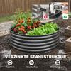 Galvanised Raised Garden Bed with Safety Edging, Outdoor Raised Planter Box with Gloves, 120 x 120 x 43cm, Dark Grey