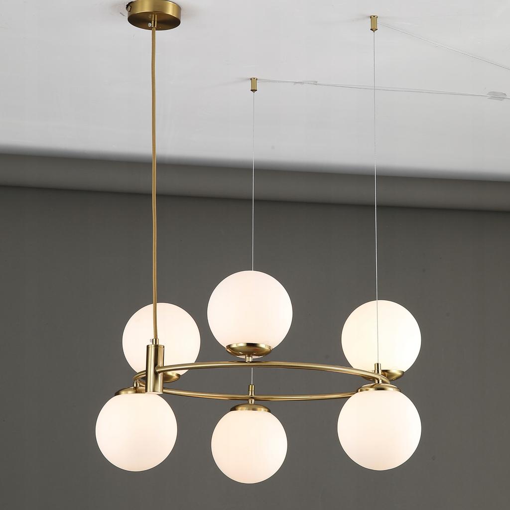 Pendant Ceiling Lamp Chandelier Balls Gold Modern Led Milky