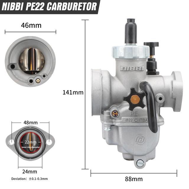 NIBBI Carburetor For 50cc To 350cc 2T 4T Engine PE Flange Motorcycle Carburetors For GY6 YAMAHA JOG SUZUKI HONDA Atv Pitbike