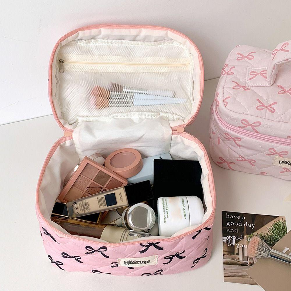 Мешочек для хранения туалетных принадлежностей на молнии с бантом, симпатичные косметички