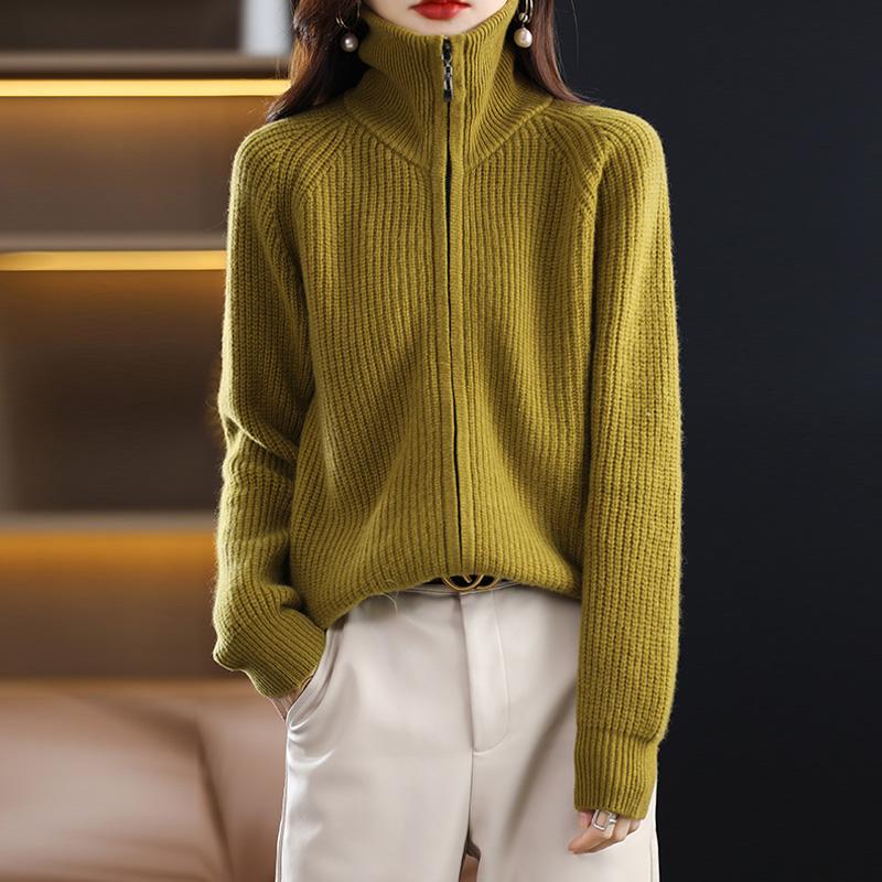 Женский кашемировый кардиган Qinghe кашемир 30% кашемир 70% шерсть осенне-зимний кашемировый утолщенный кардиган мягкий и теплый