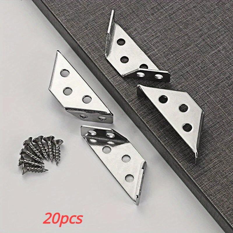 20 шт. универсальный угловой соединитель для мебели, угловая скоба из нержавеющей стали с винтами, сверхмощные угловые кронштейны для полок