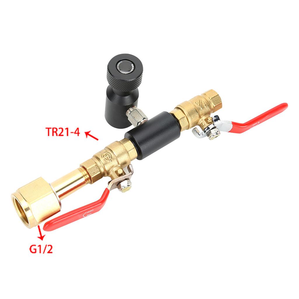 CO2 Cylinder Filling Adapter Double Valve CGA320 with Soda Black Valve ASA for SodaStream