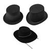 Dress Up Magician Top Hat for Adult Theme Party Hat with Roll Trim Costume Gentleman Top Hat HippiesHat Stage Hat