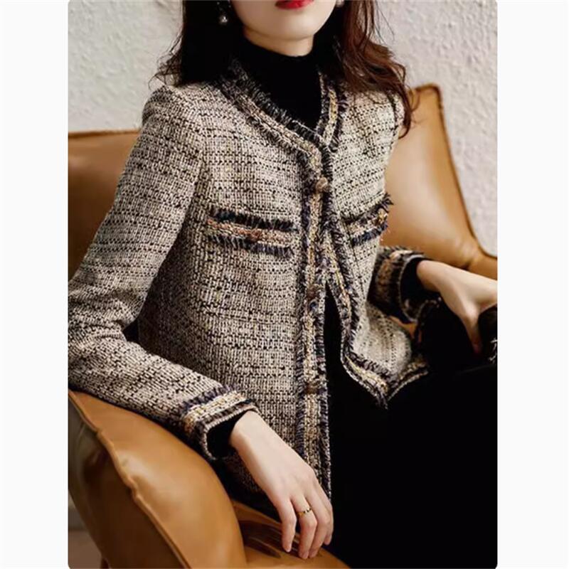 Jacket Women's Spring and Autumn New Tweed Short Small Fashion Foreign Style Top
