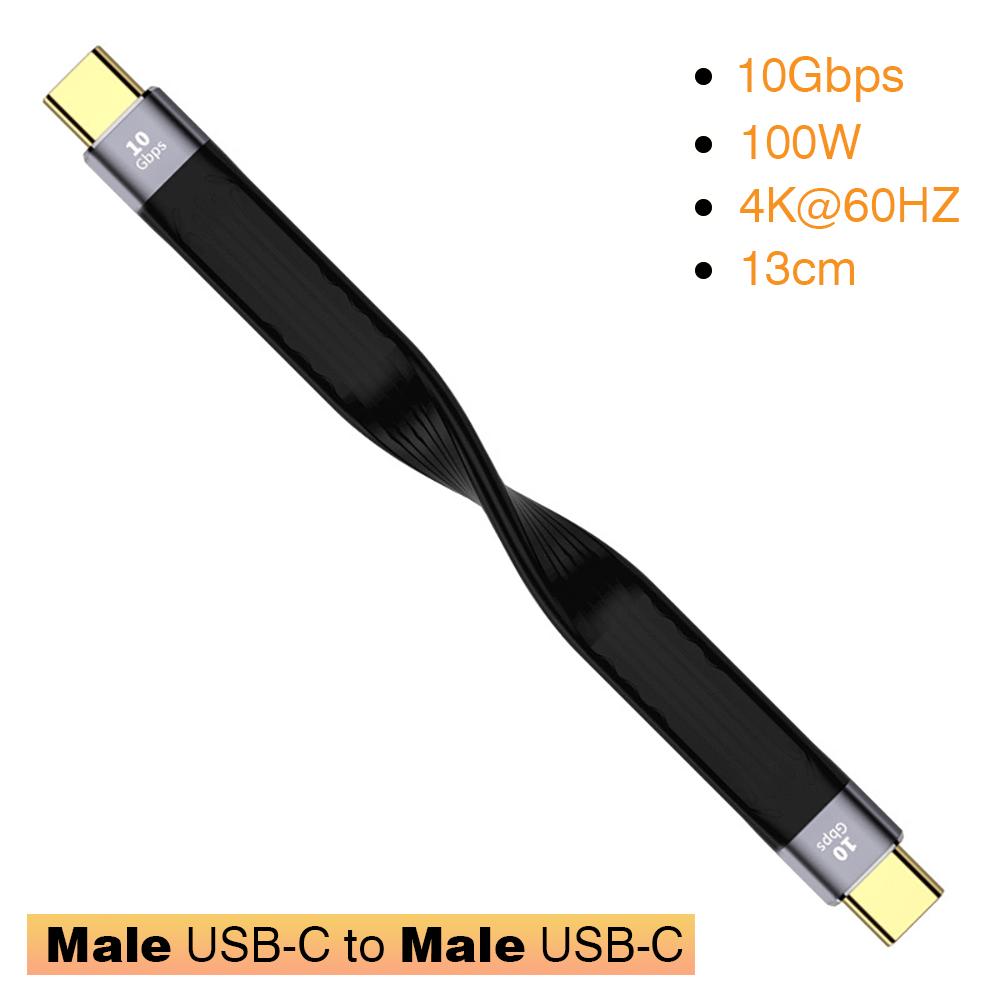 Короткий кабель USB3.1 10 Гбит/с 13 см PD 100 Вт USB-кабель Type C конвертер OTG USB-адаптер USB4 20 Гбит/с 22 см для SSD Power Bank