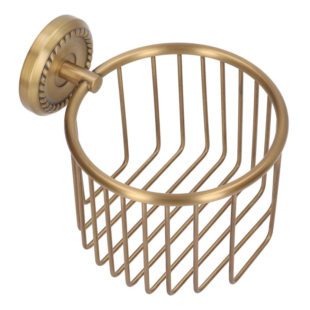 Hollow Out Toilet Paper Holder Antique Rust Proof Wall Mounted Tissue Roll Basket Rack for Bathroom