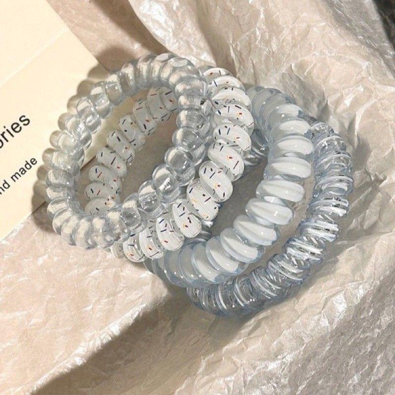 4 шт. женские спиральные резинки для волос телефонный шнур кольцо для волос эластичные повязки на голову резинки для волос головные уборы аксессуары для волос