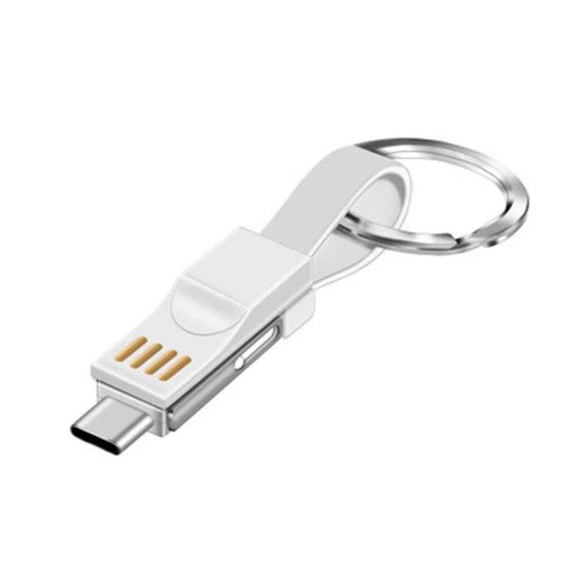 VAORLO Портативный мини-брелок 3 в 1, USB-кабель Micro USB Type C для iPhone, быстрое зарядное устройство, кабель для синхронизации данных, зарядный кабель Cabo USB-кабель
