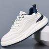 2024 Autumn and Winter New Men's Sports Style Casual Leather Shoes Men's Versatile Fashion Trendy Shoes Platform White Shoes Men 0101