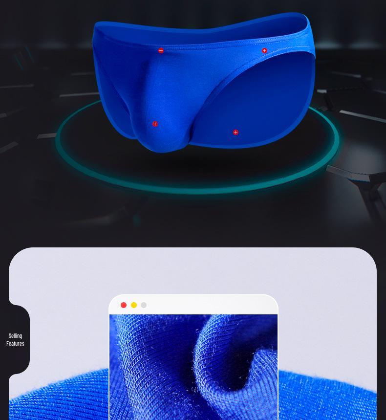 Men's U-Pouch Sport Briefs: Thin, Breathable, Low-Waist Triangle Design