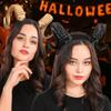 Realistic Halloween Devil Headband Artificial Goat Horn Hair Hoop Black Demon Horn Headwear  Stage