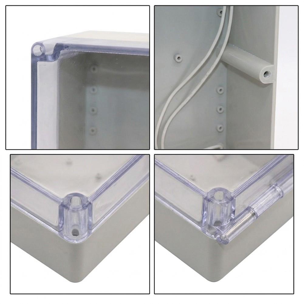 Waterproof For electrical Junction Box ABS Construction IP65 Dustproof and Rain Resistant with See Through Cover Gray