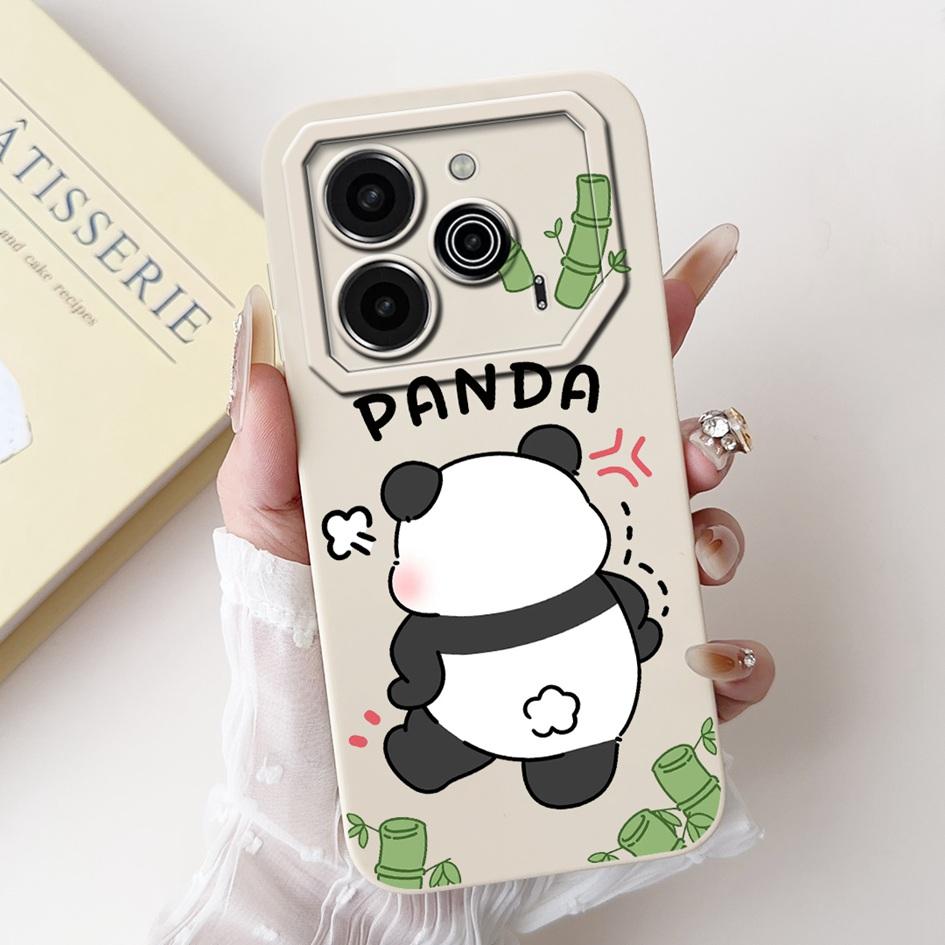 Pova 6 Case For Tecno Pova 6 Pro 5G Silicone Cover Cute Dinosaur Panda Camera Lens Protector Bumper For Tecno Pova6 Pro LI9 Capa