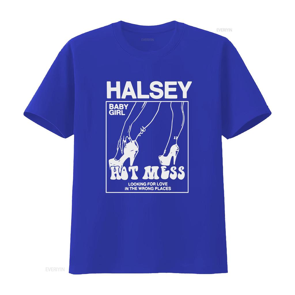 Halsey Hot Mess T Shirt Sizes met 183 vintage Washed homme Soft Comfortable Top For Everyday Wear graphic fashion streetwear