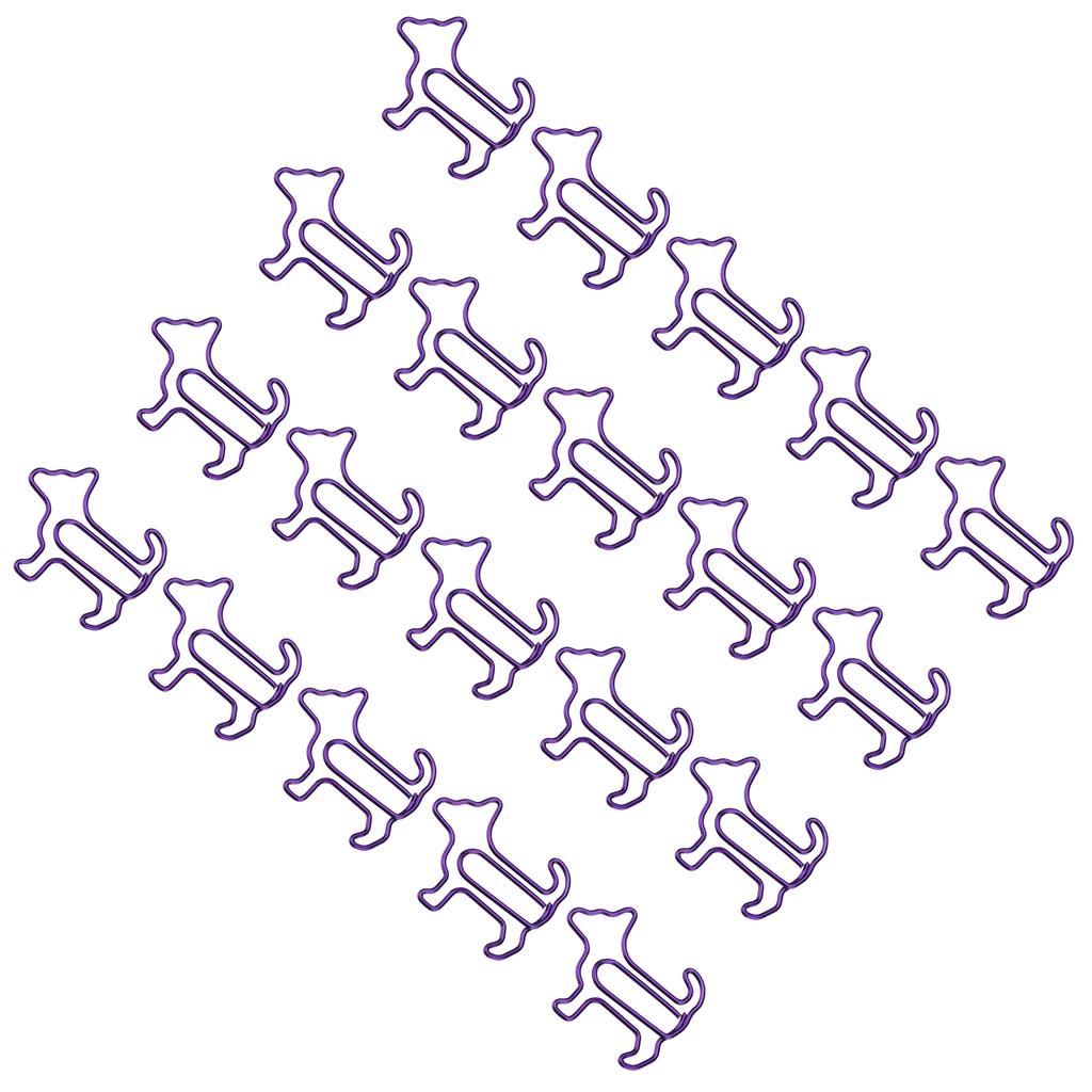 20Pcs Paperclips Bookmarks Metal Cartoon Shaped Office Supplies Clips  Puppy
