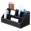 Home Office Wooden Struction Leather Multi-function Desk Stationery Organizer Storage Box, Pen/Pencil ,Cell Phone, Business Na