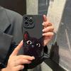 Милый Чехол для Телефона с Рисунком Черного Кота Для Samsung Galaxy S25 Ultra S24 S23 FE S22 Plus S21S20 A54 A55 A35A15 Мягкая Силиконовая Крышка