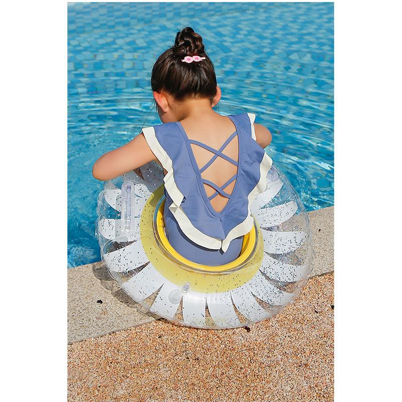 2024 New Arrival Sponge Base Ring Sunflower Thickened Underarm Swimming Ring Infant Toddler Swimming Seat Circle Eco-friendly Pvc