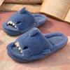 Fashion Kidmi Winter Fur Plush Shark Slippers Women New Cartoon Shark Fluffy Slippers Man Indoor Warm Soft Cotton House Shoes For Women
