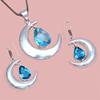 Комплект из серег и подвески ко Дню матери с драгоценным камнем London Blue Topaz