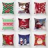 Happy New Year Decorative Pillowcase Merry Christmas Cushion Cover Santa Claus Snowman Christmas Tree Throw Pillowcase