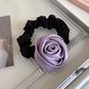Cute Flower Rose Hair Rope Korean Style Hair Tie Silk Satin Hair Rope Scrunchies Women Hair Accessories Elastic Hair Band Girl