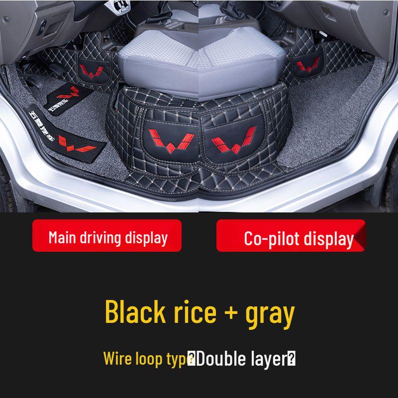 Индивидуальные коврики для пола для грузовиков Wuling Rongguang: Полностью закрытый, с двойным или одинарным рядом, Идеально подходит для небольших грузовиков и фургонов, Совместим с задним сиденьем.