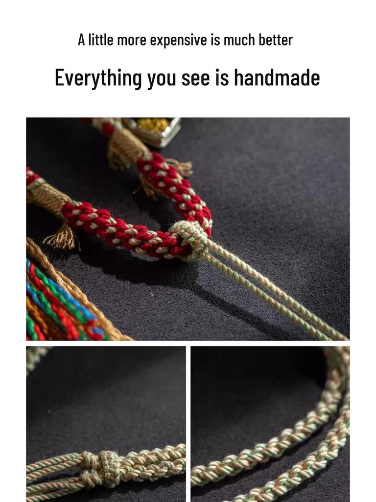 Тибетский кулон-компас «Восемь сокровищ» на плетеном шнурке-амулете