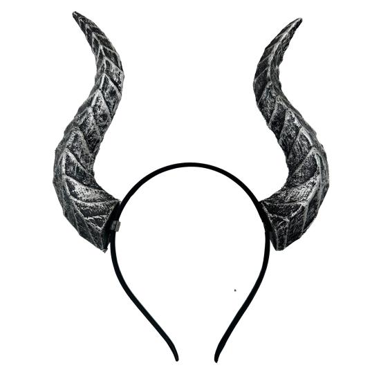 Gothic Devil Horn Headband Imitation Fake Bull Horns Hair Hoop Halloween Dress Up Hair Accessories for Halloween Cosplay Carnival