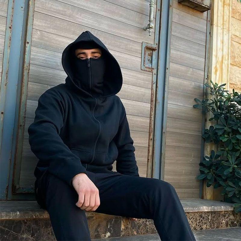 Американский модный бренд толстовка-кардиган на молнии с капюшоном, дизайн «бандит в двойной шляпе», парный стиль