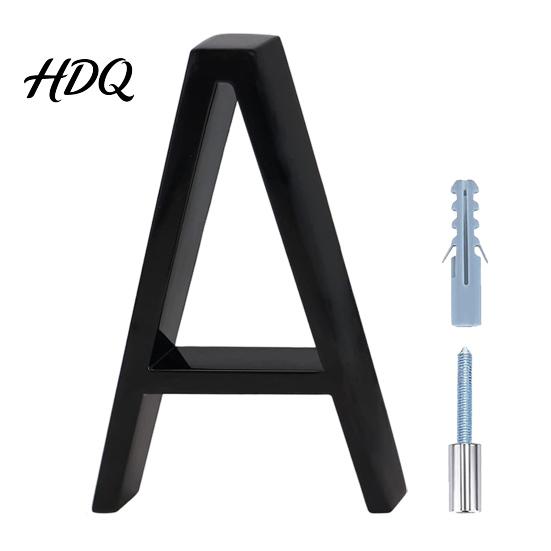 UV Resistant House Numbers 5-Inch for Outside Zinc Alloy Floating Address with Rust-proof Mounting Screws Modern Black Metal Door Mailbox