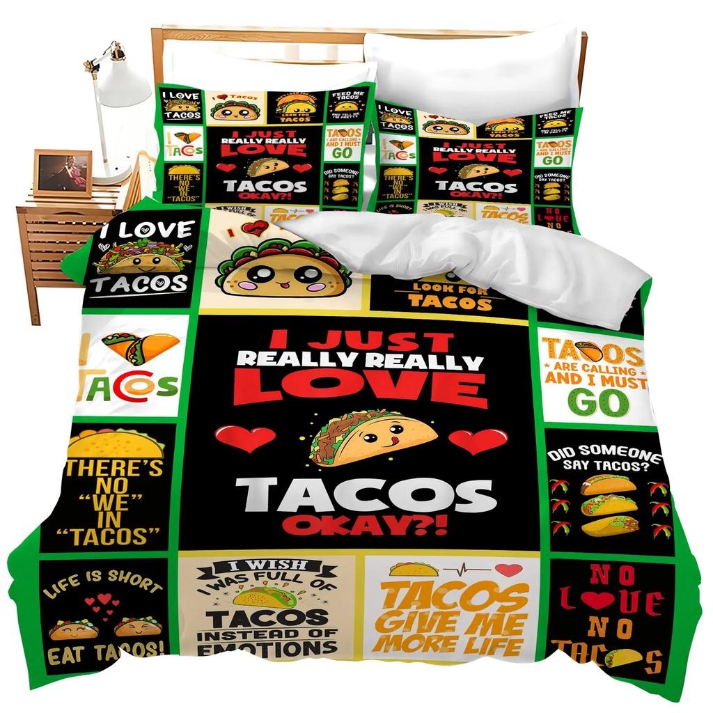 Cartoon Image Bedding Set Melting Ice Cream Pattern Decorative Image Bedding Set With Pillowcase Kids Women Holiday Gift